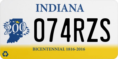 IN license plate 074RZS
