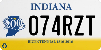 IN license plate 074RZT