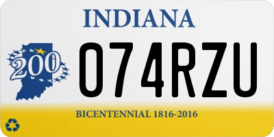 IN license plate 074RZU