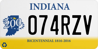 IN license plate 074RZV