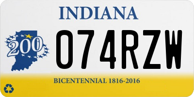 IN license plate 074RZW