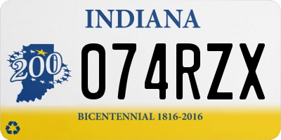 IN license plate 074RZX