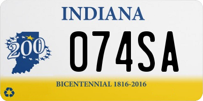 IN license plate 074SA