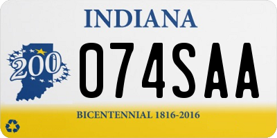IN license plate 074SAA