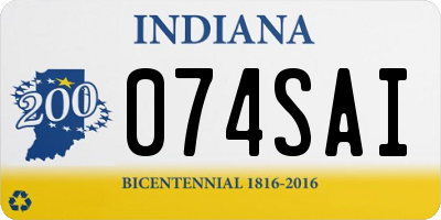 IN license plate 074SAI