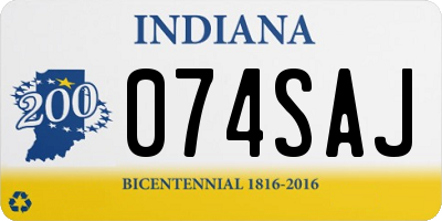 IN license plate 074SAJ