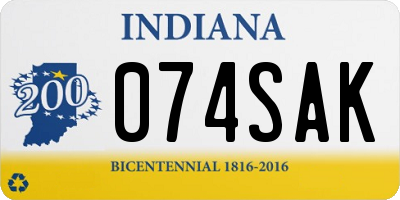 IN license plate 074SAK