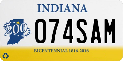 IN license plate 074SAM