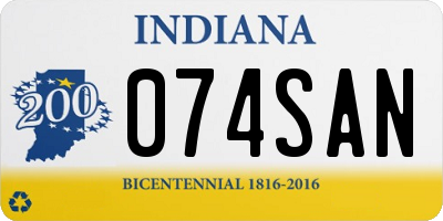 IN license plate 074SAN
