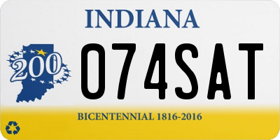 IN license plate 074SAT