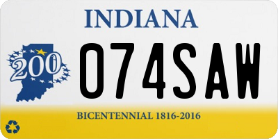 IN license plate 074SAW