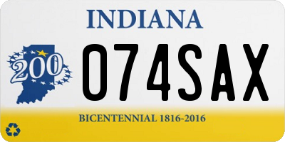 IN license plate 074SAX