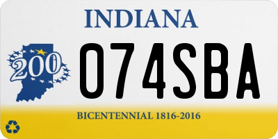 IN license plate 074SBA
