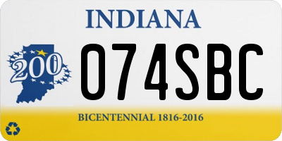 IN license plate 074SBC