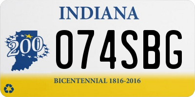 IN license plate 074SBG