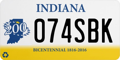IN license plate 074SBK