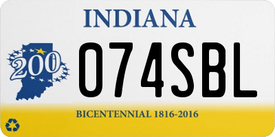 IN license plate 074SBL