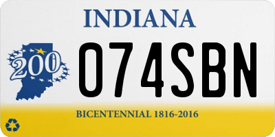 IN license plate 074SBN