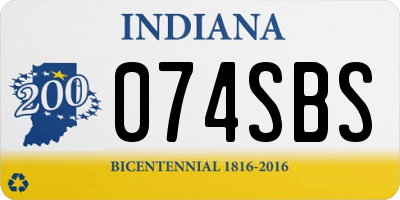 IN license plate 074SBS