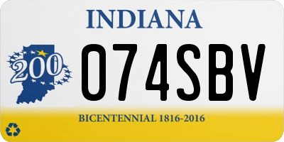 IN license plate 074SBV
