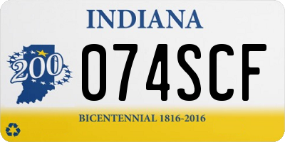 IN license plate 074SCF