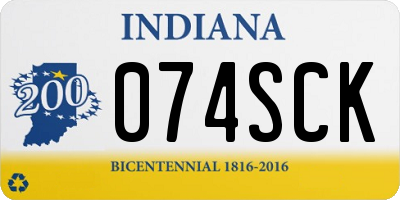 IN license plate 074SCK