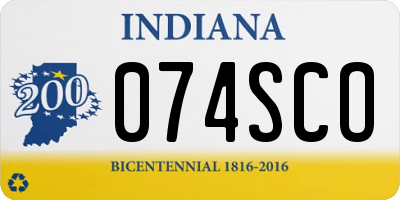 IN license plate 074SCO