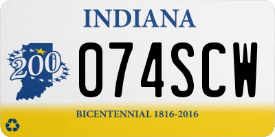 IN license plate 074SCW