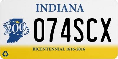 IN license plate 074SCX