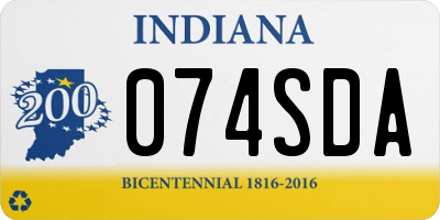 IN license plate 074SDA