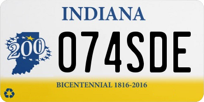 IN license plate 074SDE