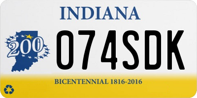 IN license plate 074SDK