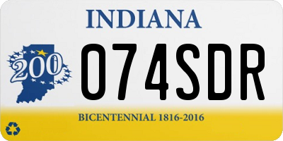 IN license plate 074SDR