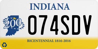 IN license plate 074SDV