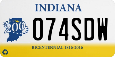 IN license plate 074SDW