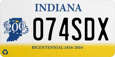 IN license plate 074SDX