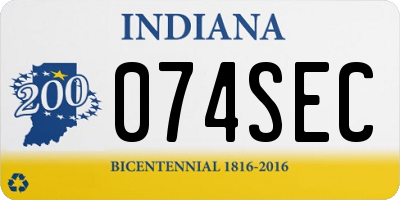 IN license plate 074SEC
