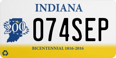 IN license plate 074SEP