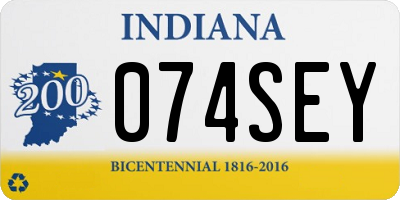 IN license plate 074SEY