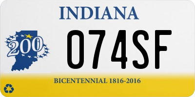 IN license plate 074SF