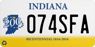 IN license plate 074SFA