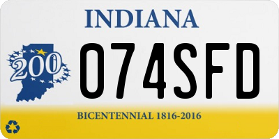 IN license plate 074SFD