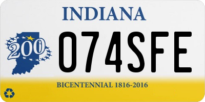 IN license plate 074SFE