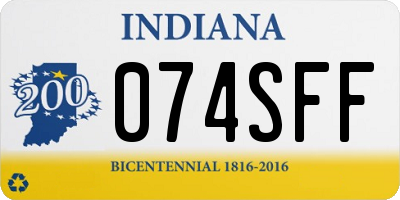 IN license plate 074SFF