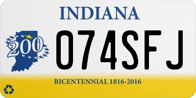 IN license plate 074SFJ