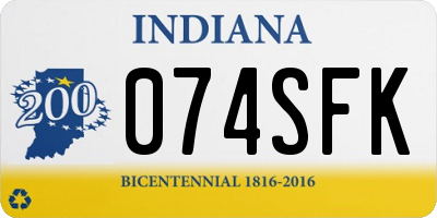 IN license plate 074SFK