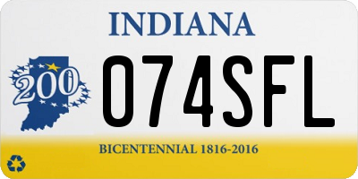IN license plate 074SFL