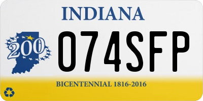 IN license plate 074SFP