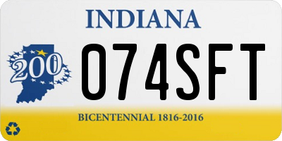 IN license plate 074SFT