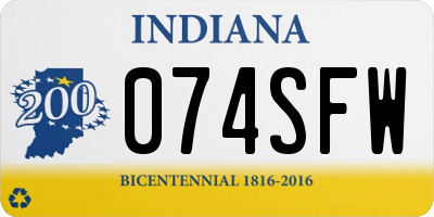 IN license plate 074SFW